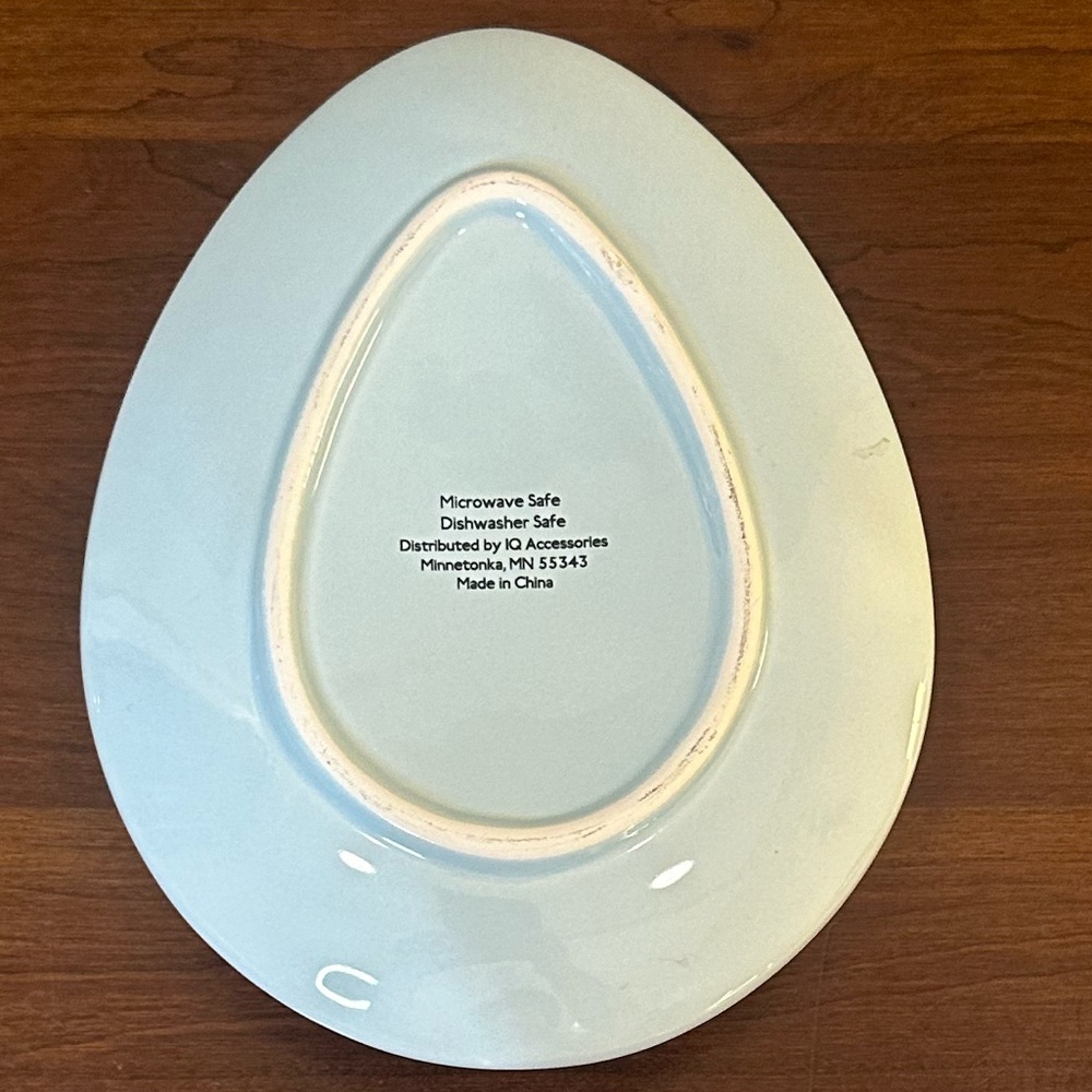 🐰🌟4xHP🌟Easter Set 4 Blue & Pink Egg Shaped Dessert Plates IQ Accessories - Picture 6 of 8